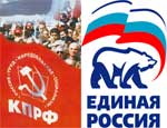 Связь поколений: коммунистический лозунг «Ленин – Партия – Комсомол» южноуральские  единороссы изменили на «Народ – Путин –  Медведев»